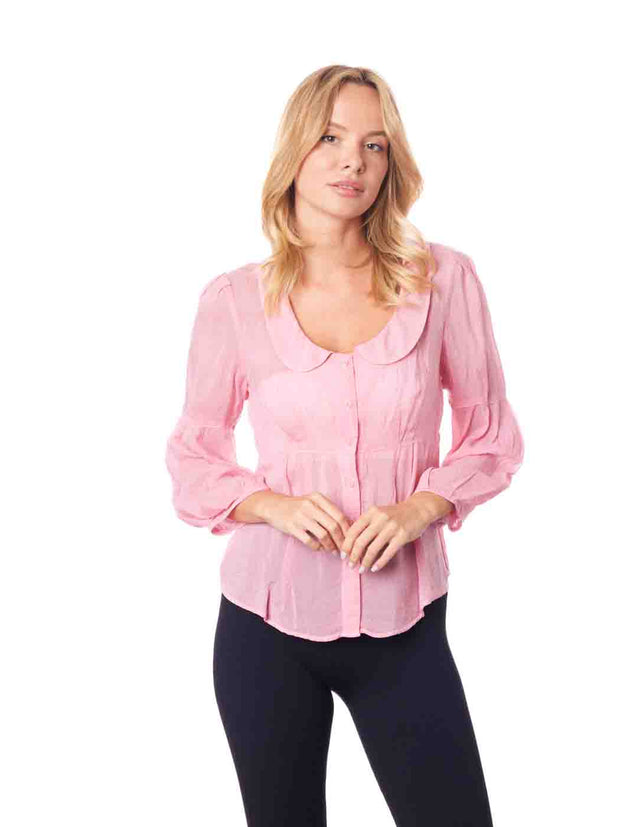 Tianello - Sueded "CUPRO" Rayon Georgette "Yeva" Blouse - Tianello.com