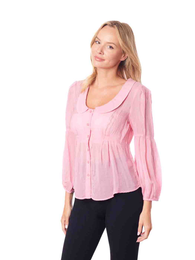 Tianello - Sueded "CUPRO" Rayon Georgette "Yeva" Blouse - Tianello.com