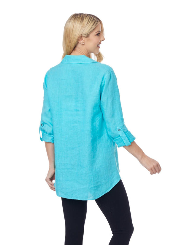 Tianello "HANKY" Linen "Boyfriend" Shirt - Big Shirt - Oversized Fit - XS, S, M - Tianello.com