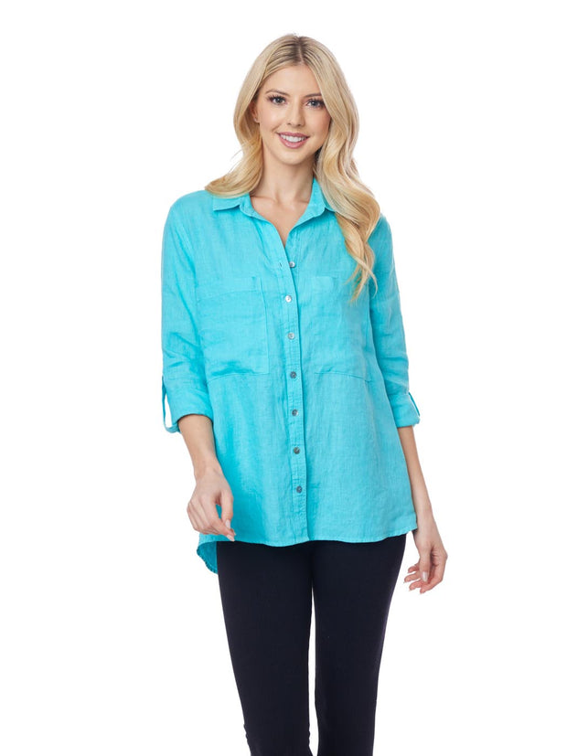 Tianello "HANKY" Linen "Boyfriend" Shirt - Big Shirt - Oversized Fit - XS, S, M - Tianello.com
