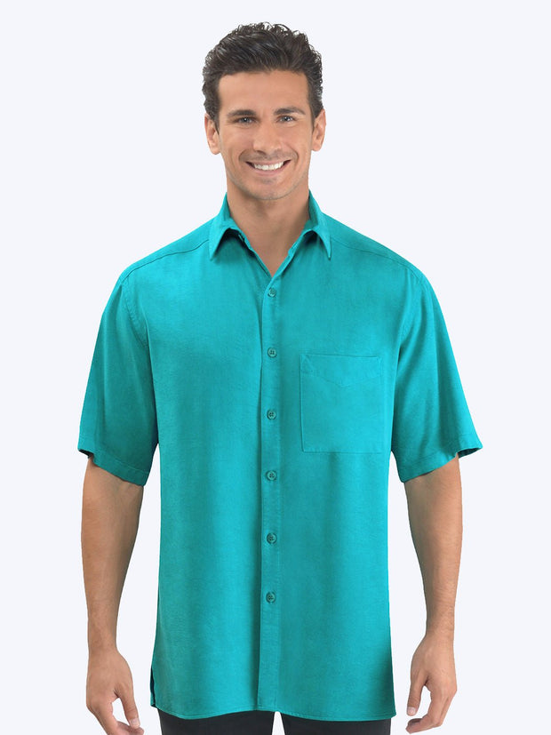 Tianello TENCEL™ Men's Short Sleeved Camp Shirt - Tianello.com