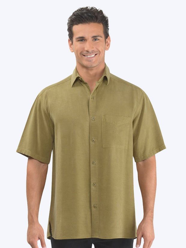 Tianello TENCEL™ Men's Short Sleeved Camp Shirt - Tianello.com