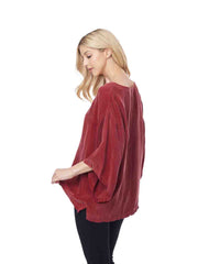 Tianello  Sueded "Cupro" Long Sleeve "Shelly" Blouse
