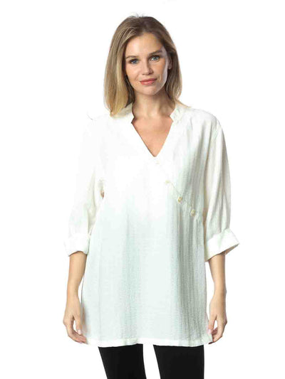 Tianello  "Armani" Jacquard  Sueded Cupro "Diva' Blouse-Wash