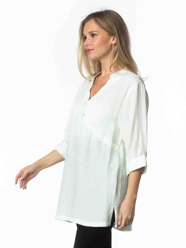 Tianello  "Armani" Jacquard  Sueded Cupro "Diva' Blouse-Wash