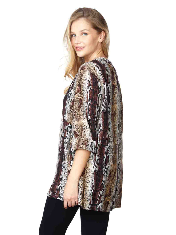 Tianello  "Python" Print  Sueded Cupro "Diva' Blouse-Wash