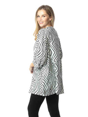 Tianello  "BAZU" Print  Sueded Cupro "Diva' Blouse-Wash