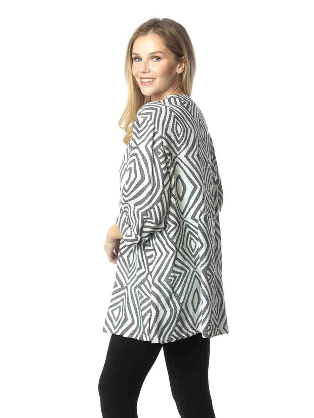 Tianello  "BAZU" Print  Sueded Cupro "Diva' Blouse-Wash