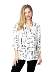 Tianello sueded CUPRO™ "Caligraphy"  "Aida" Blouse-Wash