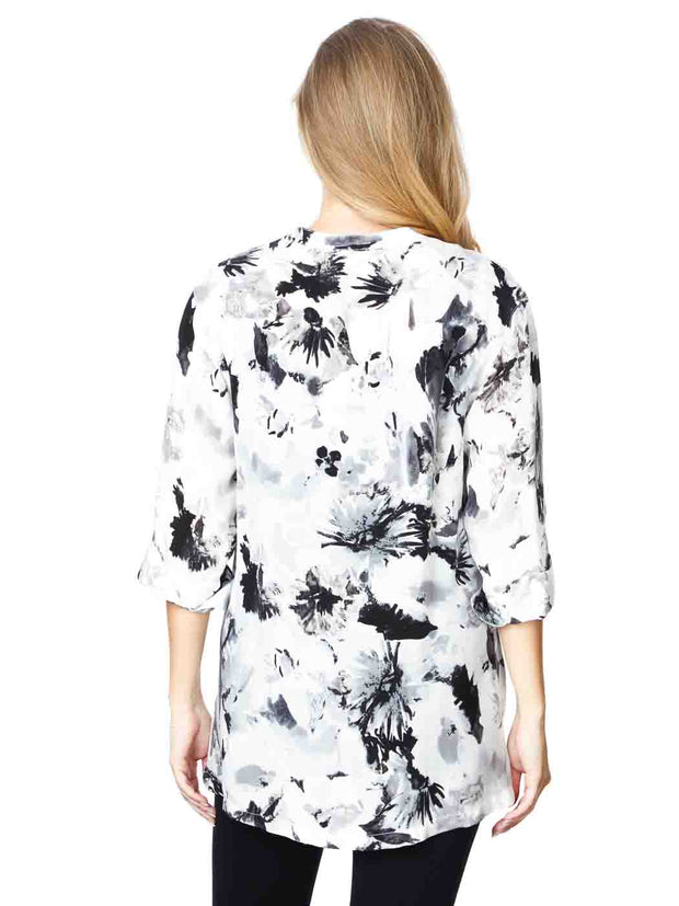  Tianello  "EVE" Print  Sueded Cupro "Diva' Blouse-Wash