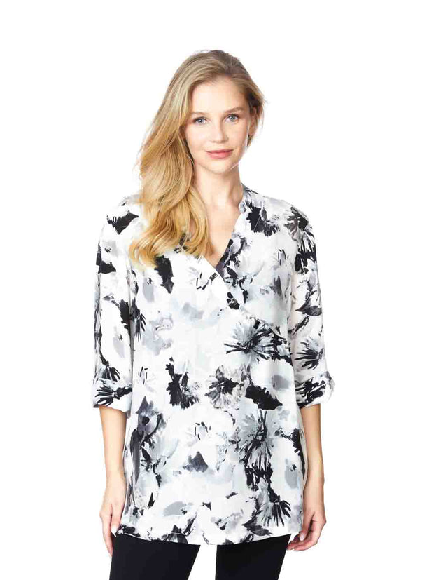  Tianello  "EVE" Print  Sueded Cupro "Diva' Blouse-Wash
