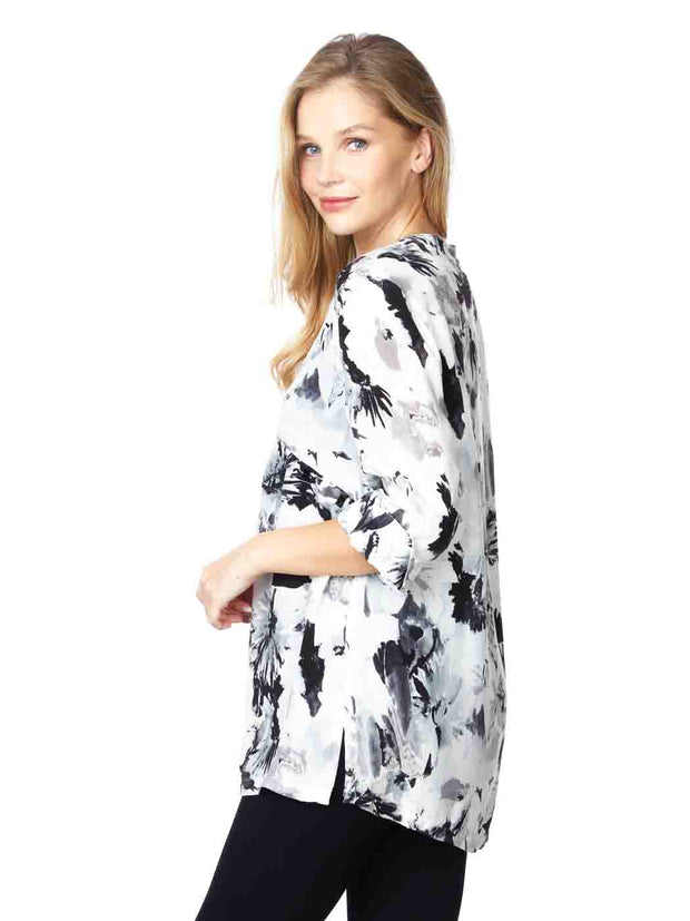  Tianello  "EVE" Print  Sueded Cupro "Diva' Blouse-Wash