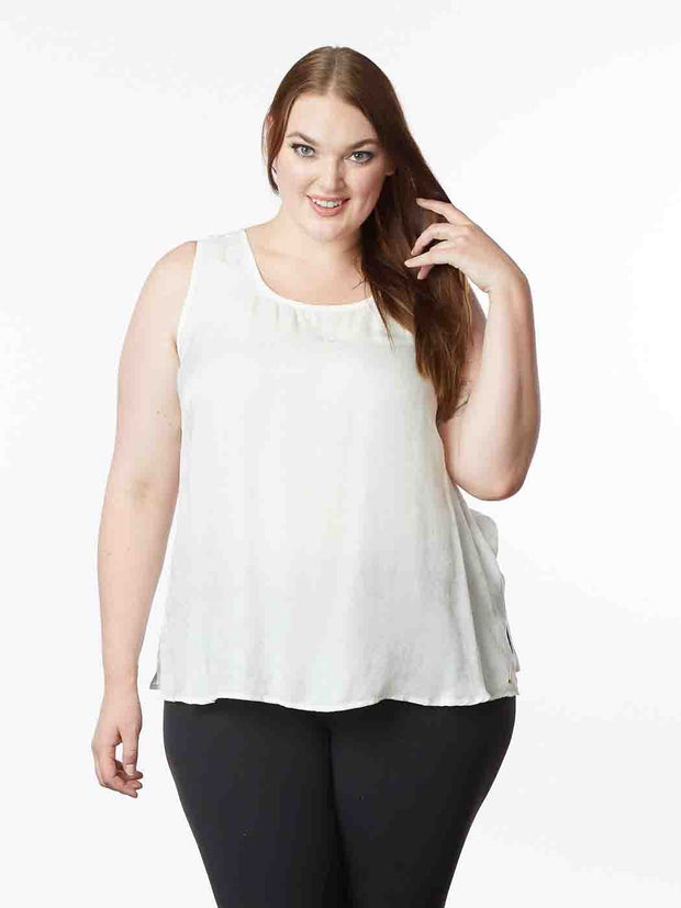 Tianello "Plus" Sized TENCEL™ Jacquard Stripe "Gina"   Tank-Wash