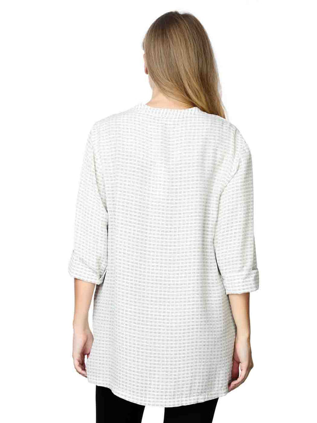 Tianello  "Billie" Print  Sueded Cupro "Diva' Blouse-Wash