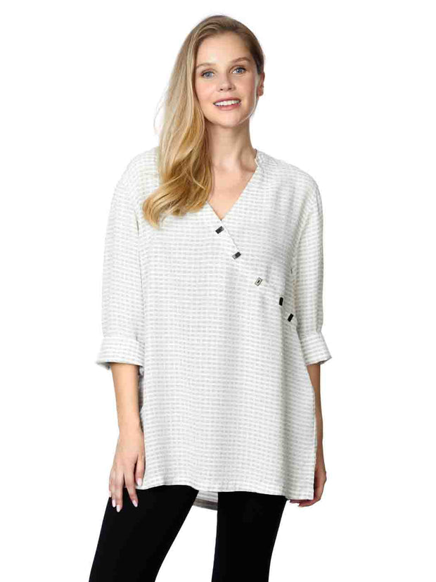 Tianello  "Billie" Print  Sueded Cupro "Diva' Blouse-Wash