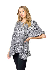 Tianello "Cheetah" Print Sueded Cupro "Shannon" Blouse