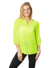 Tianello Washable Silk "Teylyne" Blouse-Hot Lemon