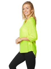 Tianello Washable Silk "Teylyne" Blouse-Hot Lemon