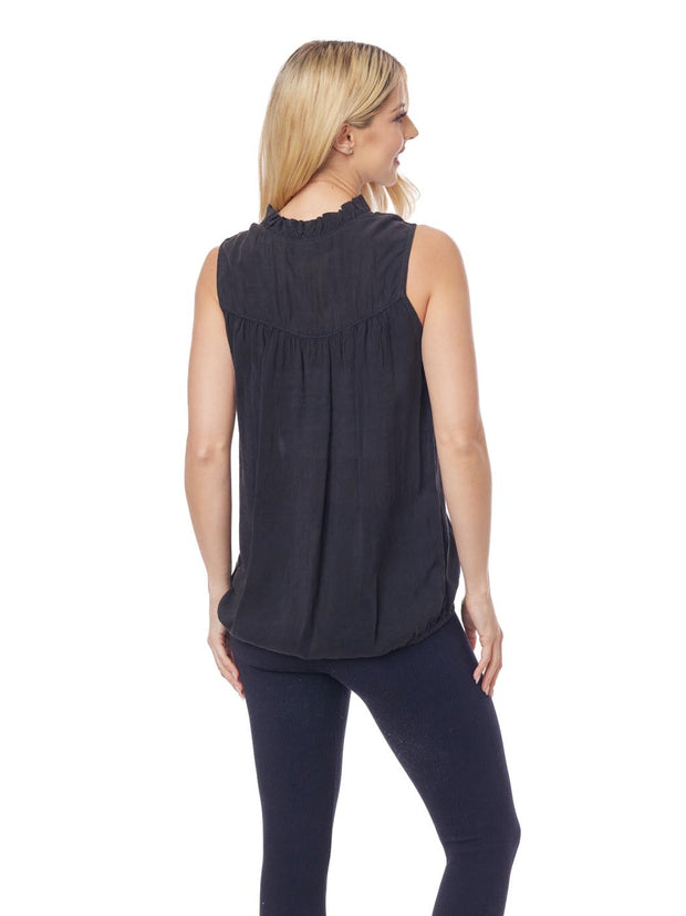 Tianello  Sueded  Krinkle "CUPRO" Rayon Georgette - Sleeveless "Helen" Blouse