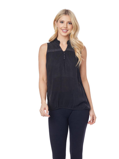 Tianello  Sueded  Krinkle "CUPRO" Rayon Georgette - Sleeveless "Helen" Blouse