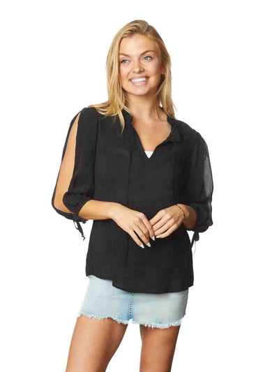 Tianello  - Sueded Japanese CUPRO  Georgette L.S. "Tanya"  Blouse