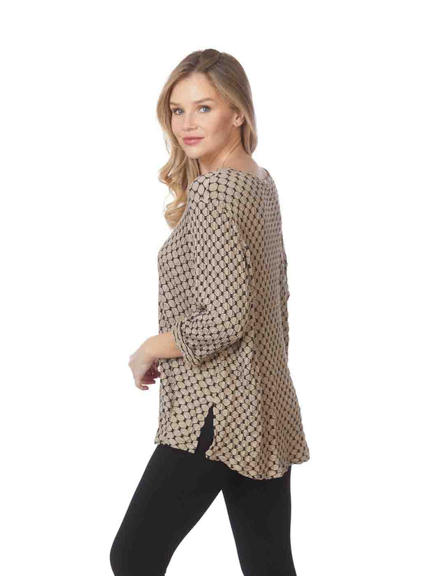  Tianello Honeycomb Knit Jersey "Martha" Blouse-(Oversized Fit)-Line"
