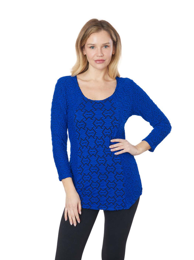 Tianello "Amour "Knit Jacquard "Koi" Blouse