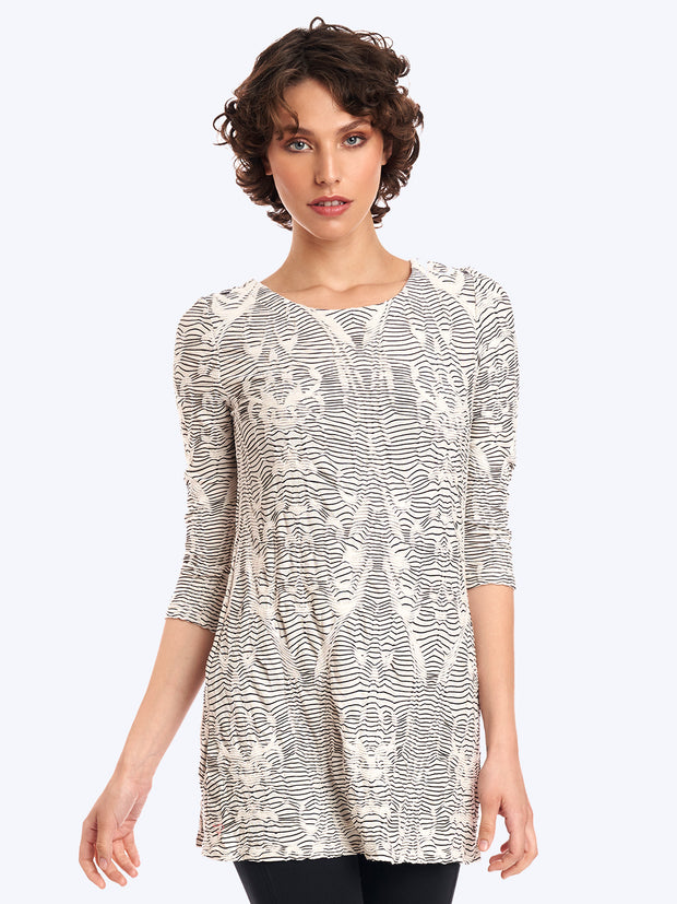 Tianello "Crawford" Knit Jersey Jacquard "Mara" Tunic- XS,S,M,L,XL