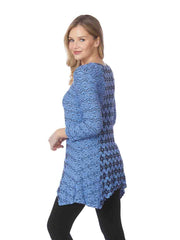 Tianello "CUZCO" Knit Jersey Jacquard "Aston" Tunic-Periwinkle