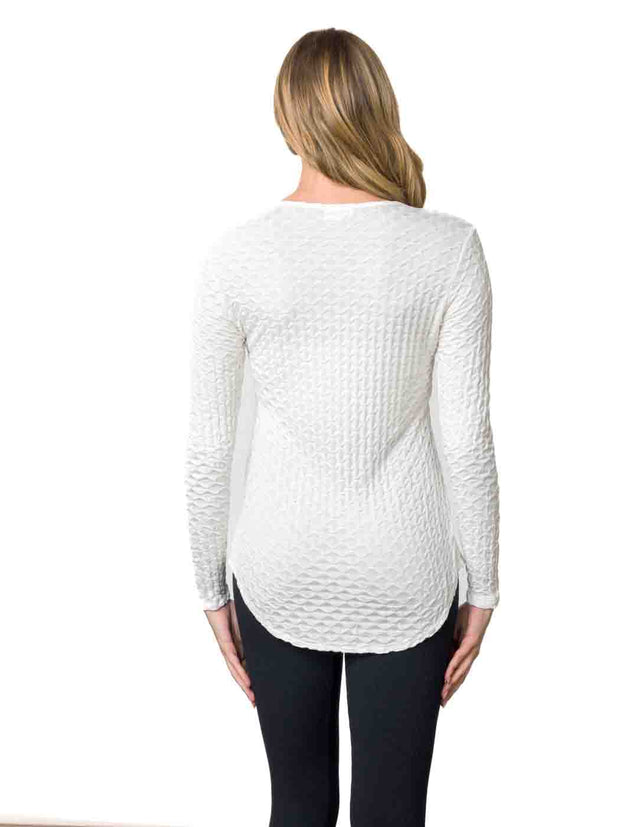 Tianello "HANA" Honeycomb Knit Jacquard L.S."KOI" Tunic