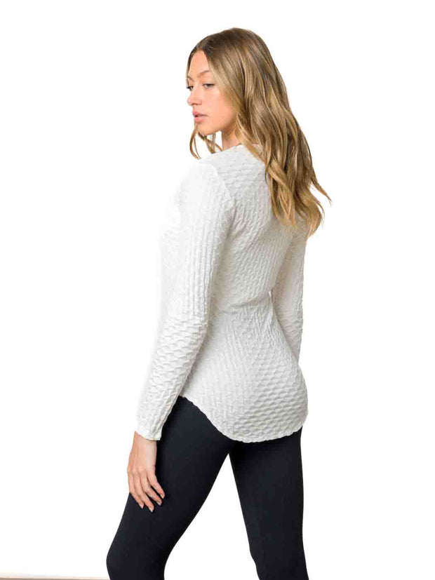Tianello "HANA" Honeycomb Knit Jacquard L.S."KOI" Tunic