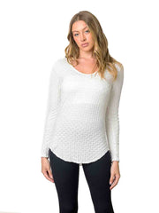 Tianello "HANA" Honeycomb Knit Jacquard L.S."KOI" Tunic