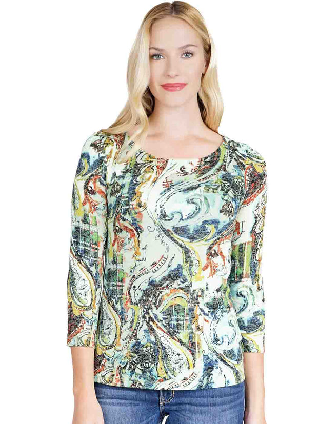 Tianello "Happa" Print Knit Burnout "Ballet" Tee-Wash