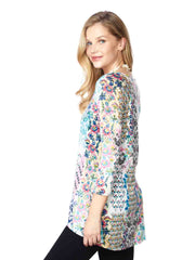 Tianello "Harlow" Print Knit Jersey Burnout "Livia" Tunic-Wash