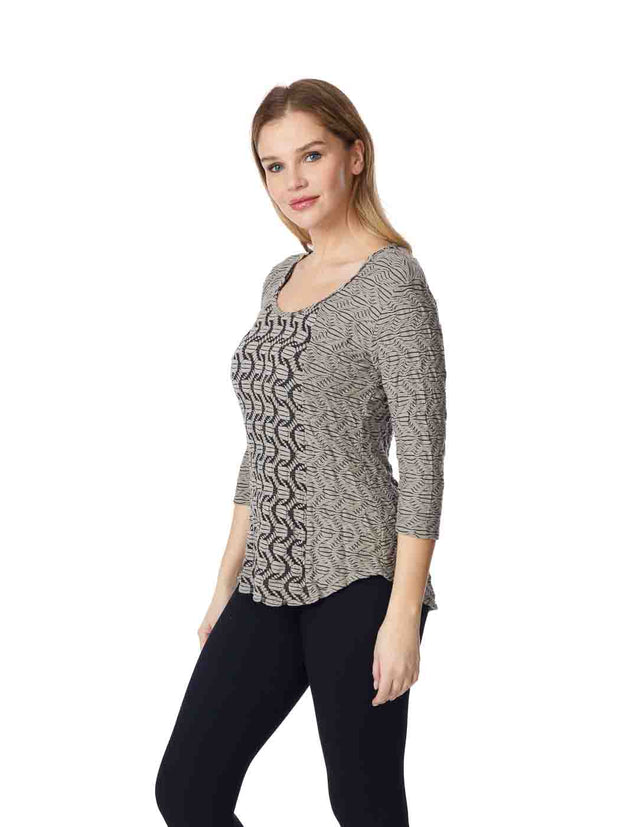 Tianello "Innu" Knit Jacquard L.S. "Koi" Tunic-Line'