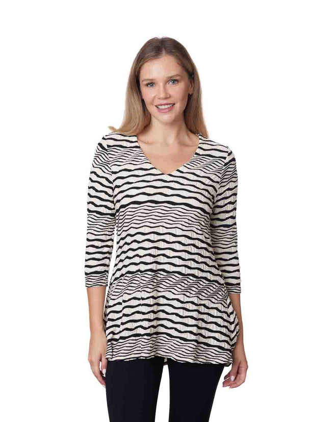 Tianello "Stripe" Knit Jersey Jacquard "Leyton" Tunic