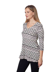 Tianello "Stripe" Knit Jersey Jacquard "Leyton" Tunic
