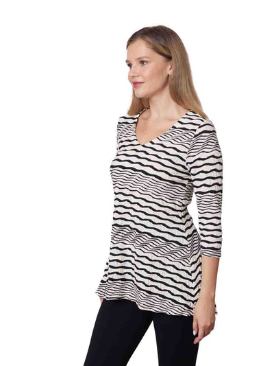 Tianello "Stripe" Knit Jersey Jacquard "Leyton" Tunic
