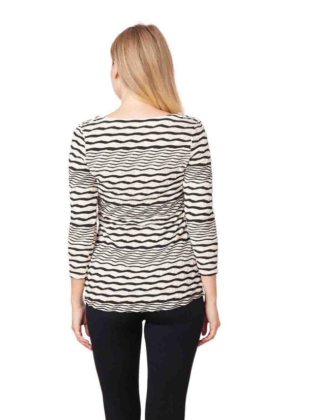 Tianello "Bent" Stripe Knit Jersey Jacquard "Ballet" Tee-Wash