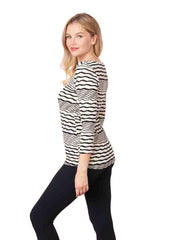 Tianello "Bent" Stripe Knit Jersey Jacquard "Ballet" Tee-Wash