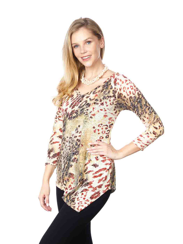 Tianello "Mamu" Print Knit Burnout "Toni" Tunic-WASH