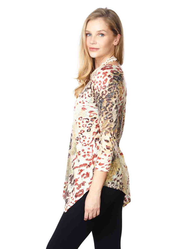 Tianello "Mamu" Print Knit Burnout "Toni" Tunic-WASH