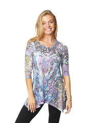 Tianello "Prima Jungle" Print Cotton Burnout "Asbury" Tunic-Wash
