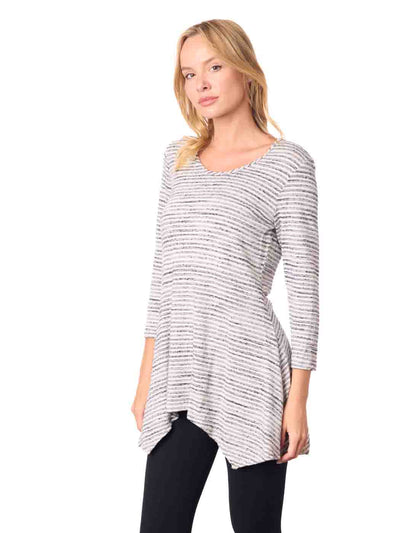 Tianello Pique' Knit Jersey Jacquard "Asbury" Tunic - S - Tianello.com