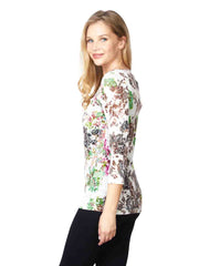 Tianello Print "Quinta" Cotton Burnout "Ballet" Tee-Wash