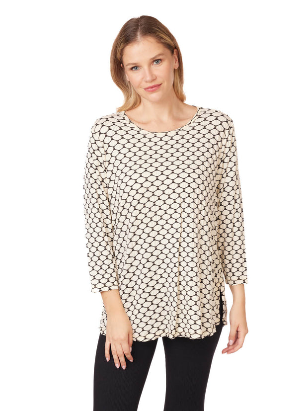 Tianello Honeycomb Knit Jersey "Martha" Blouse-(Oversized Fit)