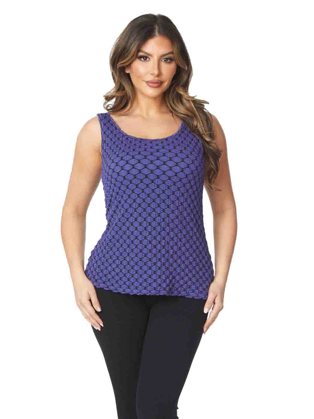 Tianello Taupe "Honeycomb" Knit "Heidie" Tank-Dusty Lilac