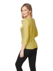 Tianello "Reka" Knit Jersey Jacquard "Ballet" Tee-Creamy Yellow