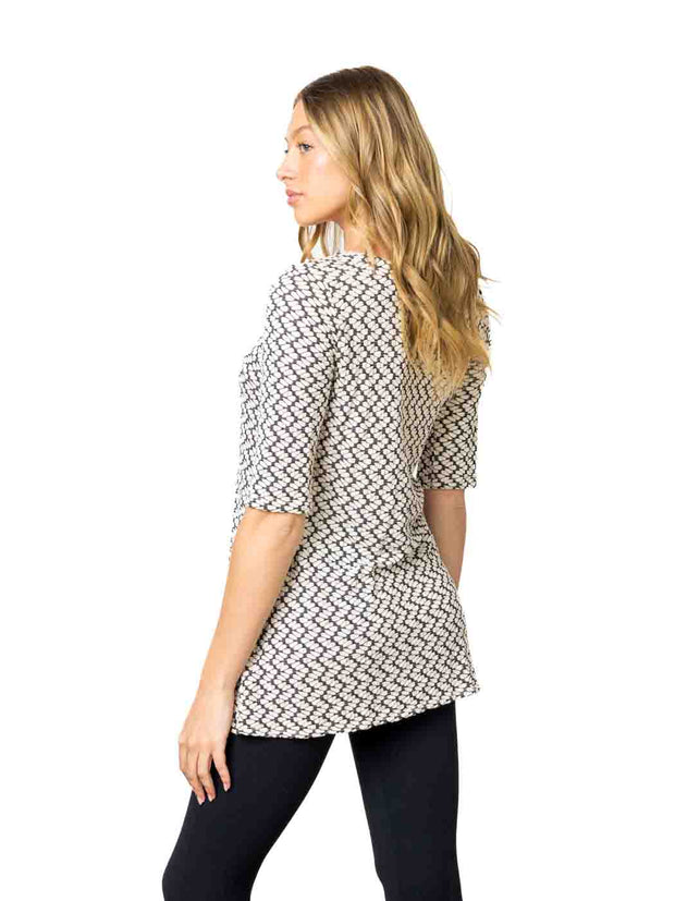 Tianello "Silvia" Knit Jacquard "LouAnn" Blouse