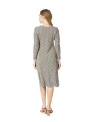 Tianello   "Semina" Knit Jacquard "Abrion"  Long Sleeved Dress-Line'